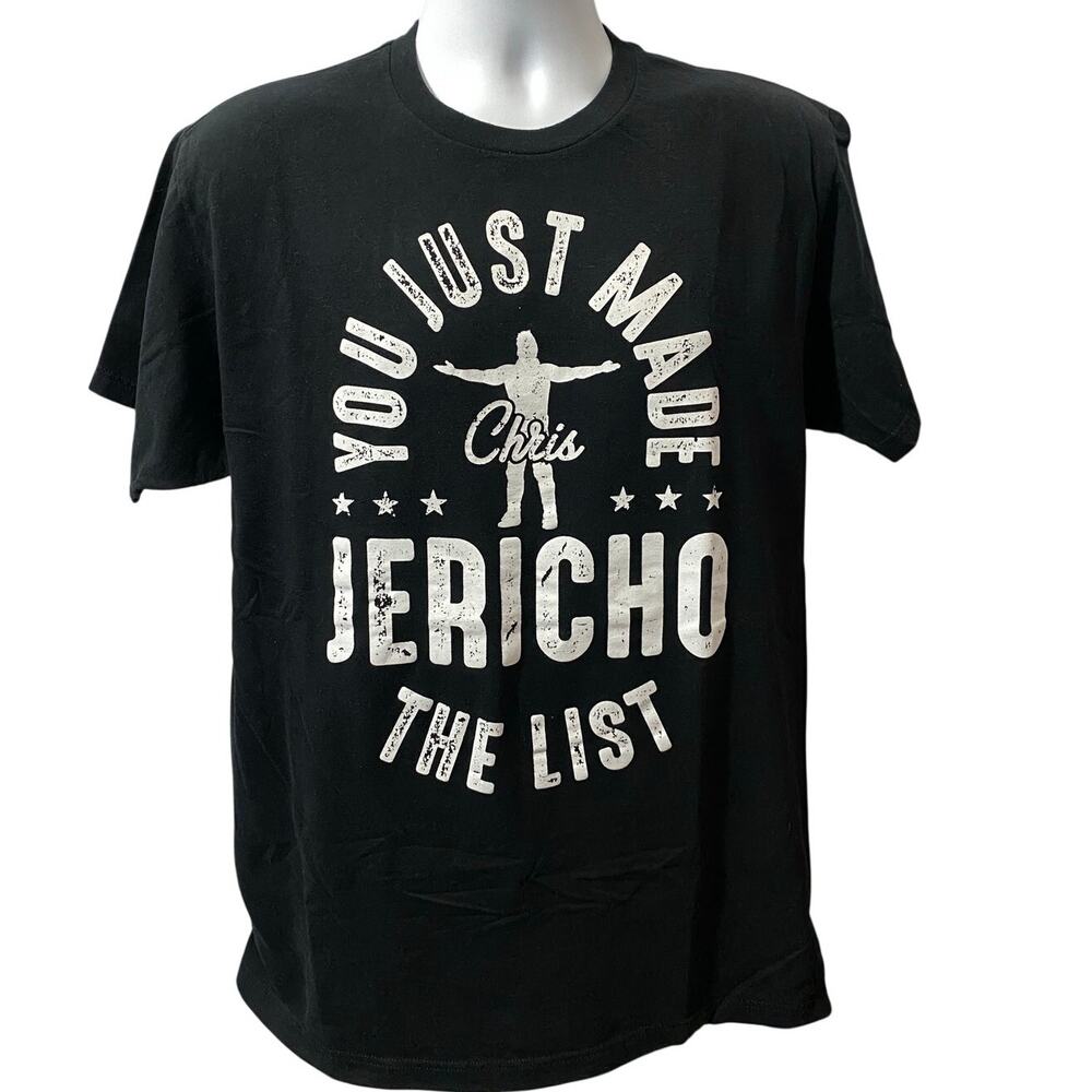 CHRIS JERICHO ‘YOU JUST MADE THE LIST’ SHIRT — WWE Black Wrestling Tee Large
